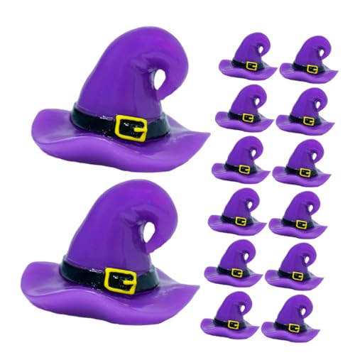 minkissy 25 Stück Teiliges Halloween Deko Resin Hexenhüte Kleine Tischdeko DIY Bastelornamente Große Hexenhut Figuren für Halloween Party Mikro Landschaft Feengarten Zubehör von minkissy