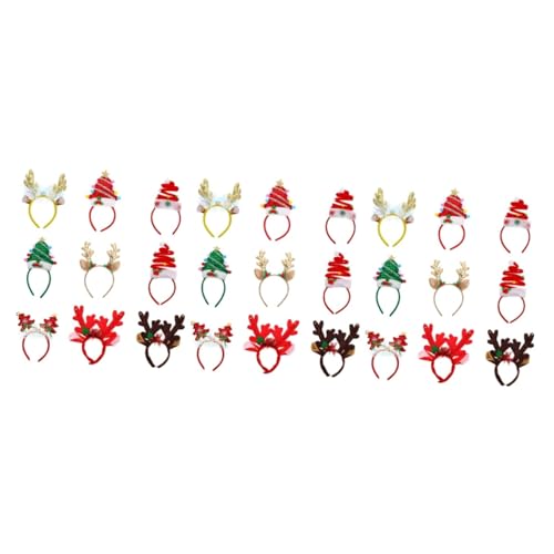 minkissy 27 Stk Weihnachtsstirnband Haargummis für Kinder weihnachtsstirnbänder für erwachsene Weihnachtselchhorn-Stirnband glitzernde Weihnachtshaarreifen Weihnachtskopfschmuck Zubehör von minkissy