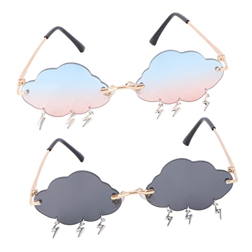 minkissy 2Paare Randlose Im Wolkenformat Disco Party Brille Für Frauen Kreative Stilvolle Accessoires Für Hochzeiten Geburtstage Einzigartiges von minkissy
