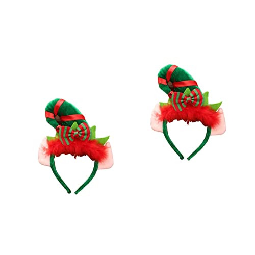 minkissy 2pcs Mädchen Schönheit Kopfschmuck Weihnachten Hut Stirnbänder mit Schleife Weihnachten Kopfschmuck Elf Hut Stirnbänder für Frauen Haarschmuck für Abschlussball Entzückende Kopfbedeckung von minkissy