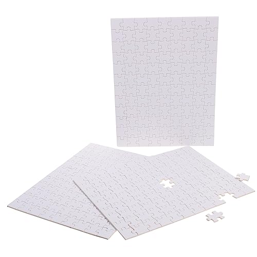 minkissy 3 Blätter Leeres Holzpuzzle Teilig Teile Sublimation DIY Heat Transfer Puzzle Zubehör für Kreative Basteln Hochzeit Geburtstag und Zuhause von minkissy