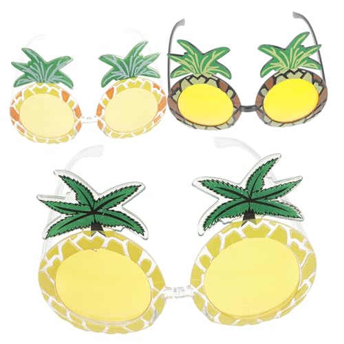 minkissy 3 Stück Ananasbrille Gefälscht Lustig Kostüm Kleid Brillen Für Die Sommerparty Party-brille von minkissy