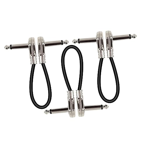 minkissy 3 Stück Gitarren Pedal Kabel Flachstecker Patchkabel für Gitarre Professionelle Effektorverbindung Hochwertige Rauschunterdrückung von minkissy