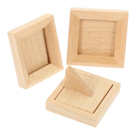 minkissy 3 Stück Miniatur Bilderrahmen Teilig aus Massivem Holz Unbemalt DIY Mini Fotorahmen für Puppenhaus und Mikro Landschaftsdekore Vielseitige Mini Haus Deko Passend für Miniatur minkissy 3 Stück Miniatur Bilderrahmen Teilig aus Massivem Holz Unbemalt DIY Mini Fotorahmen für Puppenhaus und Mikro Landschaftsdekore Vielseitige Mini Haus Deko Passend für Miniatur von minkissy