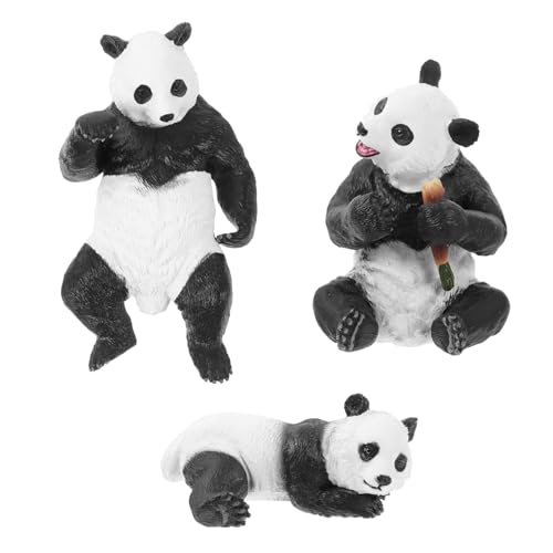 minkissy 3 Stück Realistische Panda Figuren Teiliges aus Robustem Detailgetreue Miniatur Wildtier Modelle Kompakte Tischdekoration Lebensecht für Kinderzimmer und von minkissy