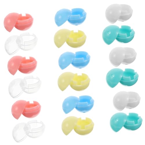 minkissy 30 Stück Mini Kapseln für Verkaufsautomaten Verschiedenen Farben Weiß Blau Grün Transparent Gelb Füllbare Kunststoffkugeln für Partyspiele und DIY Projekte von minkissy