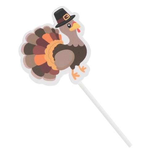 minkissy 30 Stück Teiliges Thanksgiving Party Cake Picks mit DIY Truthahn Motiv Sichere Tortendeko aus Lebensmittelechtem Material für Muffins Käse und Festliche Kuchen Dekorative Foto von minkissy