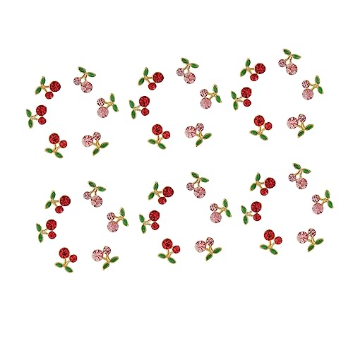 minkissy 36 Stück Nagelsticker Kirsche Nagel Kirsch Nageldekoration Kirsche 3d Nagelkunst 3d-kirschnagelanhänger Fruchtnagelscheiben Nagelkunst Diy Handwerk Nail-art-stollen Legierung von minkissy