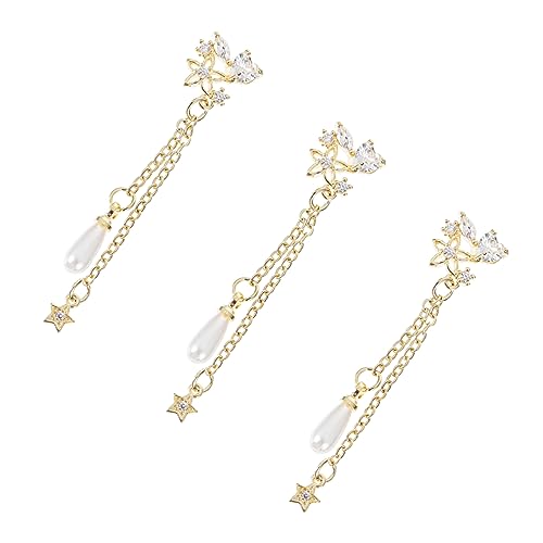 minkissy 3Stücke Nageldekorationsbedarf Mit Zirkonia Plattierter Goldkette Perlenanhänger Und Schleifen Design Maniküre Anhänger Für Nagelkunst Zufälliger Stil minkissy 3Stücke Nageldekorationsbedarf Mit Zirkonia Plattierter Goldkette Perlenanhänger Und Schleifen Design Maniküre Anhänger Für Nagelkunst Zufälliger Stil von minkissy