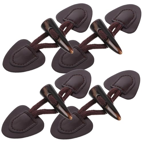 minkissy 4 Sätze Schnalle Aus Hornlederimitat Schaltfläche Umschalten Knebel Für Kleidung Knebelverschlüsse Zum Nähen Mantelknöpfe Knebelknöpfe Für Pullover Umschalttasten Brown Pu-leder von minkissy