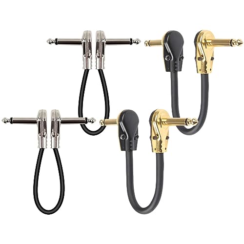 minkissy 4 Stück Gitarren Patchkabel für Effektpedale Robuste und Langlebige Audioverbindung für Gitarren Bässe und Musikinstrumente Gold Silber Kabel minkissy 4 Stück Gitarren Patchkabel für Effektpedale Robuste und Langlebige Audioverbindung für Gitarren Bässe und Musikinstrumente Gold Silber Kabel von minkissy