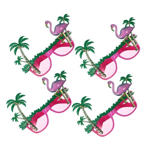 minkissy 4 Stück Lustige Neuartige Brillen mit Kokosnussbaum für Tropische Strandpartys und Kostüm Accessoires von minkissy
