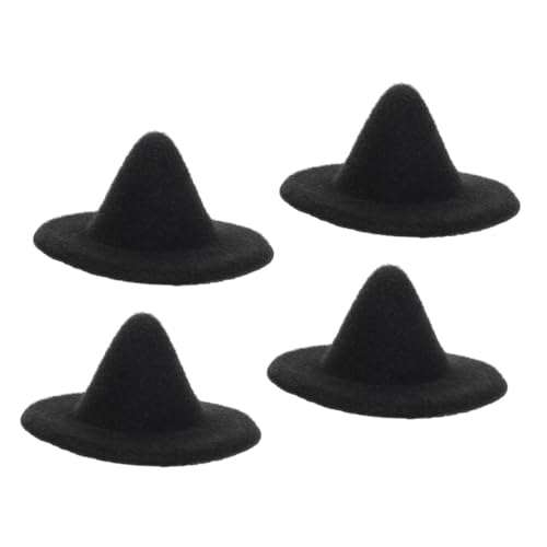 minkissy 4 Stück Mini Hexenhüte Teilig Kleine Halloween Puppenhüte aus Langlebigem Eva DIY Bastelset für Puppen Haustiere und Dekoration Schwarz Handgefertigte Miniatur Hexenhut Zubehör von minkissy