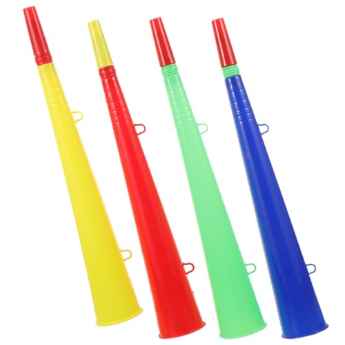 minkissy 4 Stück Plastische Trompeten für Sportevents Lautstarker Fanartikel für Fußballspiele Partys und Konzerte zur Unterstützung Ihres Teams Robustes und Sicheres Material von minkissy