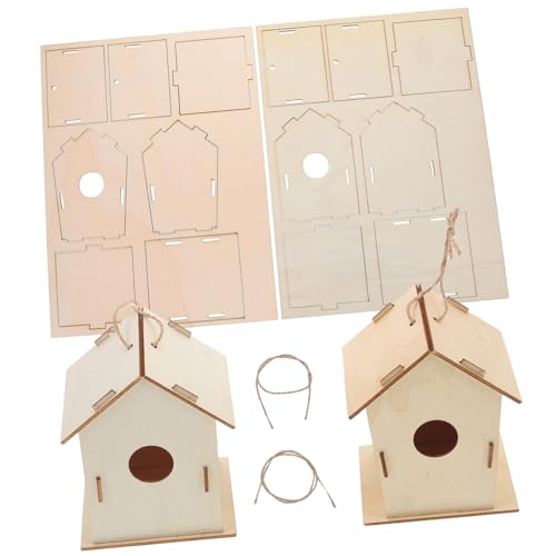 minkissy 4 Stück Teiliges DIY Vogelhaus Bastelset aus Naturbelassenem Holz Unbemalt Glatte Oberfläche Kreatives Malspielzeug für Jungen und Mädchen für Garten und Outdoor Nistplatz minkissy 4 Stück Teiliges DIY Vogelhaus Bastelset aus Naturbelassenem Holz Unbemalt Glatte Oberfläche Kreatives Malspielzeug für Jungen und Mädchen für Garten und Outdoor Nistplatz von minkissy