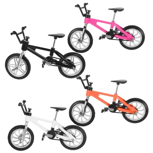 minkissy 4 Stück Teiliges Mini Fahrrad Modell aus Langlebiger Legierung Realistische Finger Mountain Bikes Detailgetreue Nachbildung Orange Tischdekoration für Sammler von minkissy