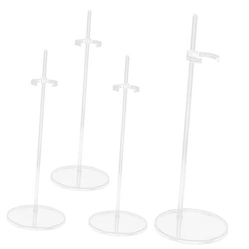 minkissy 4 Stück Teiliges Transparentes Doll Display Rack mit Verstellbarem Taillenclip Langlebiger Puppenständer aus Kunststoff Installieren zur Aufbewahrung und Schutz von Puppenfiguren von minkissy