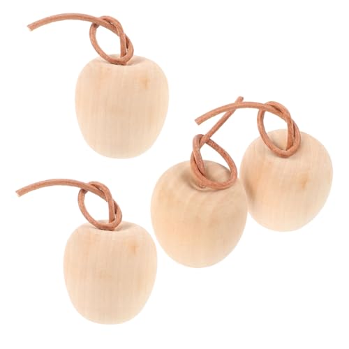 minkissy 4 Stück Unbemalte zum Basteln DIY Holzdeko Obst für Kreative Gestaltung Glatte Oberfläche Langlebige Holzfrüchte Geeignet für Raum und Festdekoration von minkissy