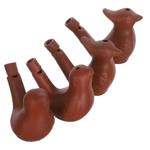 minkissy 4 Stück Wasser Vogel Pfeifen Handgefertigte Keramische Pfeifen aus für Klare Geräusche für Tierstimmen und Outdoor Aktivitäten von minkissy