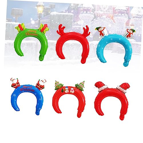 minkissy 48 Stück Teiliges Weihnachts Party Set Aluminium Folienballon Haarreif Kopfstück mit Cartoon Festliche Luftballons Kopfschmuck für Jungen Mädchen Stilvolle Weihnachtsdekoration von minkissy