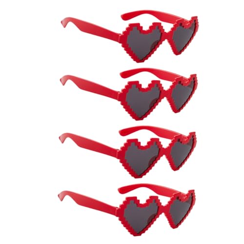 minkissy 4stücke Herz- -brille Für Erwachsene Und Jugendliche Bunte Party-accessoires Für Lustige Fotos Leicht Und Komfortabel Für Feiern Und Events von minkissy