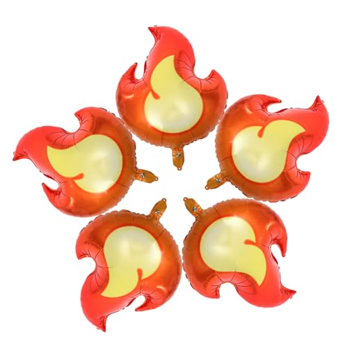 minkissy 5 Stück Aluminiumfolie Flammenballon Dekoration für Feuerwehr Mottopartys Langlebige und Auslaufsichere Luftballons für Kindergeburtstage und Feiern von minkissy