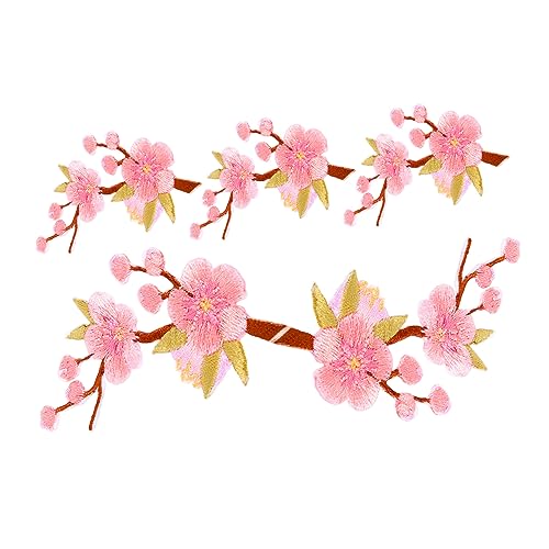 minkissy 5 Stück Bügel Patches mit Blumen Gestickte Applikationen für Kleidung Dekorieren und Reparieren von Jacken und Textilien von minkissy