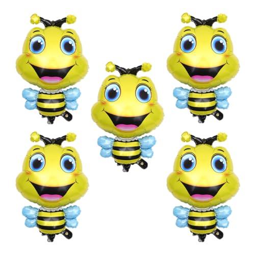 minkissy 5 Stück Großes Bienen Folienballons Tier Themen Ballons aus Aluminiumfolie Dekoration für Partys Kindergeburtstage und Fotografie Events von minkissy