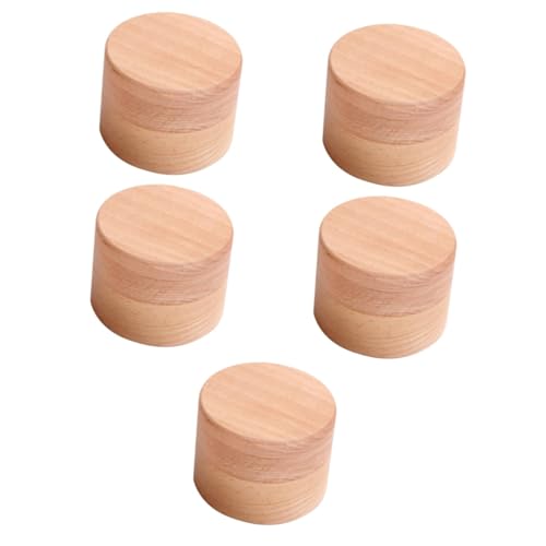 minkissy 5 Stück Holzringbox für Verlobungsringe Tragbare Runde Schmuckschatulle zur Aufbewahrung von Hochzeitsringen Perfektes für Hochzeit Valentinstag von minkissy