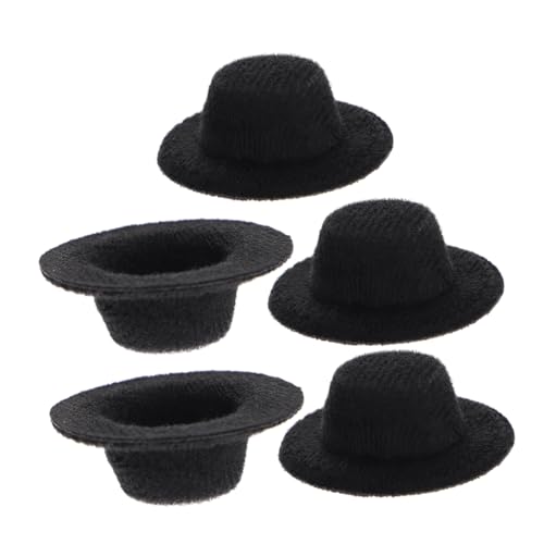 minkissy 5 Stück Mini Jazz Hüte aus Filz Formelle Puppenhüte in Schwarz Vielseitige Miniaturen für Puppendekoration DIY Basteln und Festliche Anlässe Wie Geburtstag Hochzeit Weihnachten von minkissy