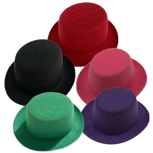 minkissy 5 Stück Mini Puppenhüte aus Robustem Eva Winzige Dekorative Hüte in Farben Leichte Mini Partyhüte für Basteln und Puppenzubehör für DIY Projekte und Festliche Dekoration von minkissy
