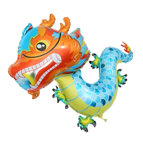 minkissy 5 Stück Teiliges Aluminium Folienballons Drachenform Blaue Drachen Partydeko Vielseitige Neujahrs und Geburtstagsdekoration Einfache Befüllung Elegantes Design für Festliche von minkissy