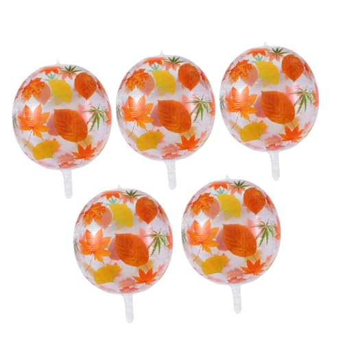 minkissy 5 Stück Teiliges Aluminiumfolie Luftballons Ahornblatt Design Geburtstag Party Dekoration Langlebig Auslaufsicher Leicht zu Handhaben für Bunte Feierlichkeiten von minkissy