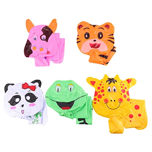 minkissy 5 Stück Teiliges Aufblasbares Tier aus PVC Sicher für Aufblasstab mit Kuh Tiger Panda und Hirschmotiven Dekoratives Partyspielzeug für Kinderzimmer und Festlichkeiten von minkissy