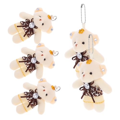 minkissy 5 Stück Teiliges Mini Kuschelbären Anhänger Plüschspielzeug Leicht Tragbar Robust für Schlüssel Rucksack Handtasche DIY Hochzeitsdekoration minkissy 5 Stück Teiliges Mini Kuschelbären Anhänger Plüschspielzeug Leicht Tragbar Robust für Schlüssel Rucksack Handtasche DIY Hochzeitsdekoration von minkissy