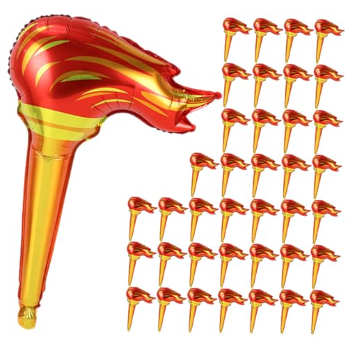 minkissy 50 Stück Aufblasbare Fackel Realistische Luftgefüllte Feuerfackeln Groß Für Mittelalterliche Partys Sportveranstaltungen Bühnenauftritte Geburtstagsfeiern von minkissy