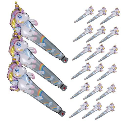 minkissy 50 Stück Handheld Folienballons Einhorn Party Dekoration Foto Requisite Langlebig Charmant für Geburtstag von minkissy