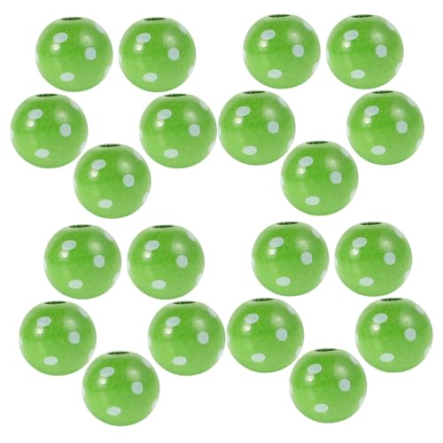 minkissy 50 Stück Punkt Holzperle weihnachtliche Holzperlen St. Patrick's Day Spacer Perlen Kleine Holzperlen Valentinstag Holzperle Chrsitmas Holzperlen Green von minkissy