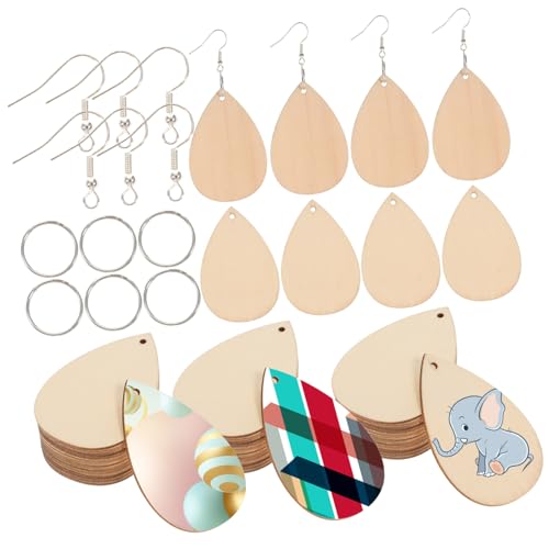 minkissy 50 Stück Teiliges Holzohrring Bastelset mit Tropfenförmigen Anhängern Leichte Glatte DIY Ohrhänger Rohlinge für Damen für Schmuckherstellung und Kreatives Gestalten minkissy 50 Stück Teiliges Holzohrring Bastelset mit Tropfenförmigen Anhängern Leichte Glatte DIY Ohrhänger Rohlinge für Damen für Schmuckherstellung und Kreatives Gestalten von minkissy
