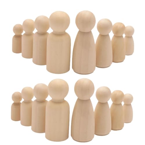 minkissy 50 Stück Unbemalte Holzpuppen für DIY Graffiti Natürliche Holzfiguren zum Bemalen und Basteln Kreative Holzhandwerk Ornamente Sicher und Vielseitig für Kinderkunstprojekte von minkissy
