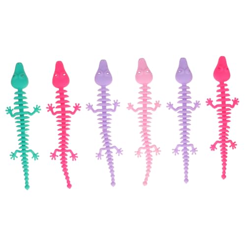minkissy 6 Stück Dehnbare Dinosaurier DIY Armbänder Stressabbau für Flexible TPR Zappelspielzeuge als Mitgebsel für Kindergeburtstag und Klassenzimmer von minkissy