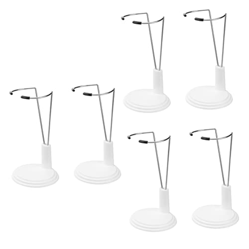 minkissy 6 Stück Doll Storage Rack Teilig Puppenständer für Stilvolle Präsentation und Aufbewahrung Stabiler Halter für Zuhause Geschäfte und Supermärkte Weißer Ständer von minkissy