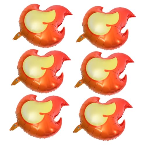 minkissy 6 Stück Feuerwehrmann Themenparty Flammenballons Aluminiumfolie Luftballons für Geburtstagsfeier Kreative Deko für Jungen Einfach zu Befüllen und Langlebig von minkissy