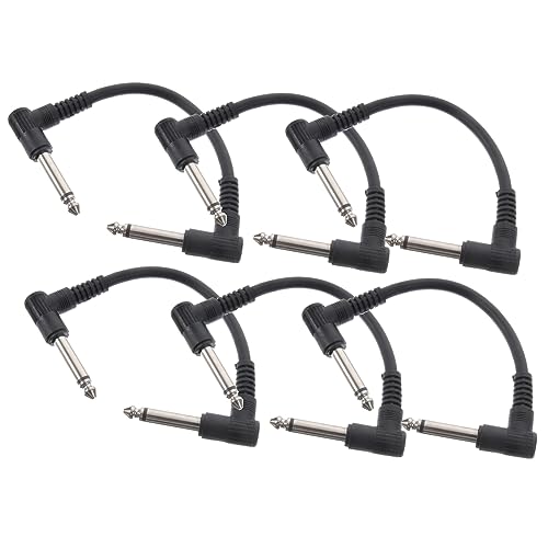 minkissy 6 Stück Gitarren Patchkabel Audio Kabel für Gitarre Bass Effektgeräte Robuste Langlebige Verbindung für Musiker und Studios von minkissy