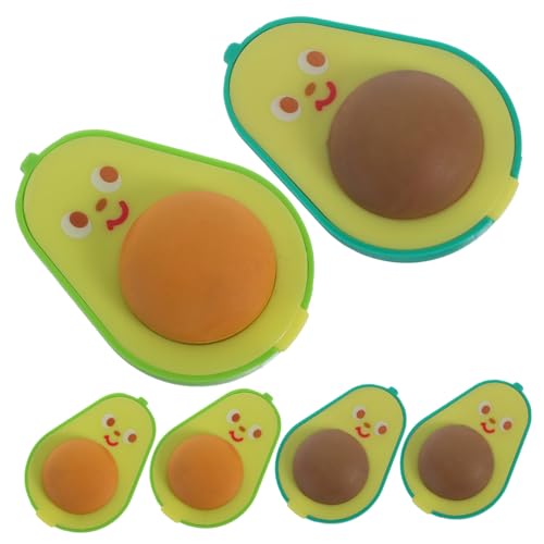 minkissy 6 Stück Teiliges Avocado Anspitzer mit Radiergummi Tragbarer Bleistiftspitzer für Schule und Büro Leicht Handlich mit Niedlichem Cartoon Design Platzsparend und Dekorativ von minkissy