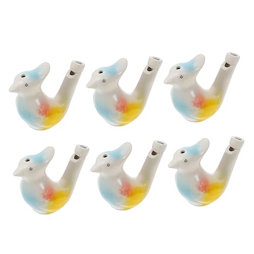 minkissy 6 Stück Teiliges Bunte Keramik Vogelpfeifen Trillerpfeifen für Partys mit Klarem Lebendigem Vogelton Langlebig und Farbecht Geeignet für Kleinkinder Zufällige Zufällige Farbe von minkissy