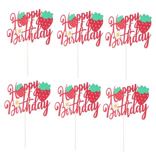 minkissy 6 Stück Teiliges Erdbeer Cake Topper mit Glitzereffekt Wiederverwendbar Leichtes Design Handgefertigt Süße Tortendeko für Mädchen Geburtstagsfeier und Partyzubehör minkissy 6 Stück Teiliges Erdbeer Cake Topper mit Glitzereffekt Wiederverwendbar Leichtes Design Handgefertigt Süße Tortendeko für Mädchen Geburtstagsfeier und Partyzubehör von minkissy