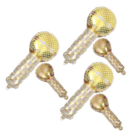 minkissy 6 Stück Teiliges Mikrofon Luftballons aus Goldfarbenem Aluminiumfolie Partydeko für Ktv Geburtstag Vielseitige Wand und Raumdekoration Langlebig und Auffällig von minkissy