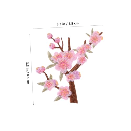 minkissy 6 Stück Teiliges Pflaumenblüten Applikationen mit Selbstklebendem Rücken Bestickte Rosa Blumen Patches für Kleidung Taschen Hüte Jeans Vielseitig für DIY Mode und Reparatur von minkissy
