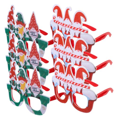 minkissy 6 Stück Teiliges Weihnachtsbrillen Partybrille Lustiger Rahmen Rot Grün Weihnachtsdeko Foto Requisite für Festliche Anlässe und Schulveranstaltungen von minkissy